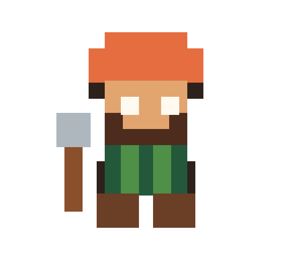 The Loggy lumberjack holding an axe